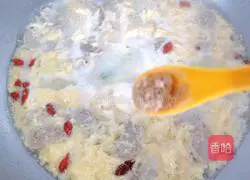 Illustration of how to make meatloaf and egg soup with rice 8