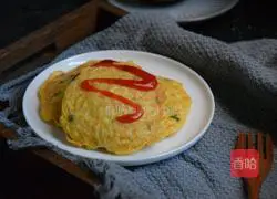 Illustration of how to make rice egg pancake 5