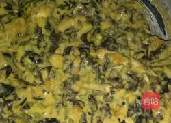 Illustration of the recipe of fungus, melon, celery and egg pancake 6