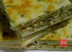 Illustration of making dough scallion pancake 14