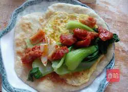 Illustration of home-style egg-filled pancakes and meat rolls 14