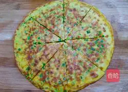 Illustration of how to make green onion and egg pancakes 12