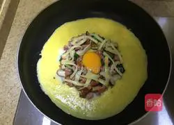 Illustration of how to make ham crepes 7