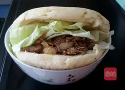 Illustration of making dough cakes with meat 10