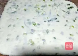 Illustration of making dough scallion pancake 9