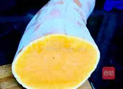 Illustration of how to make pumpkin pie with bean paste filling 1