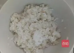 Illustration of how to make ham and rice cakes 1