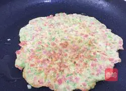 Illustration of how to make ham and egg pancakes 15