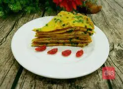 Sesame and green onion egg pancake recipe 6