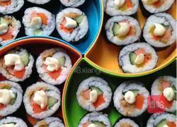 Illustration of how to make sushi 11