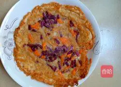 Illustration of how to make carrot, purple sweet potato and glutinous rice flour pancakes 10