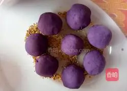 Illustration of how to make purple sweet potato and sesame cakes 6