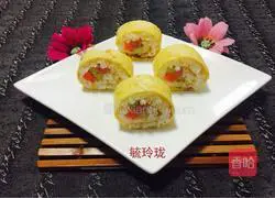 Illustration of how to make egg skin sushi 15