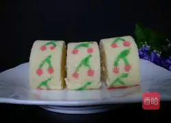 Hand-painted cherry cake roll recipe 17