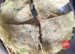 Illustration of how to make green onion and egg batter cake 6