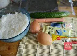 Illustration of how to make sushi rolls 1