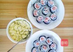 Illustration of how to make egg custard + sushi roll 7