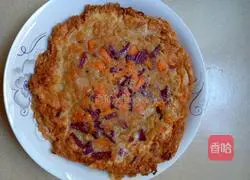 Illustration of how to make carrot, purple sweet potato and glutinous rice flour pancakes 11