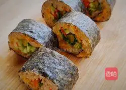 Illustration of how to make sushi rolls 9