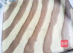 Illustration of how to make two-color cocoa cake roll 17