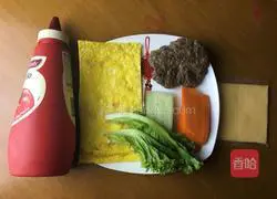 Illustration of how to make hamburger sushi 5