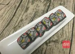 Illustration of how to make square sushi 8