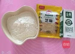 Milk sesame hand-shredded pancake (pan version) recipe 1
