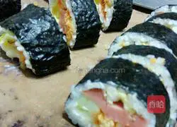 Illustration of how to make sushi 16