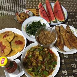 Homemade Pumpkin Red Bean Pancakes