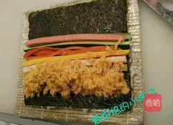 Illustration of how to make square pattern sushi 6