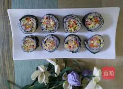 Illustration of how to make sushi 23