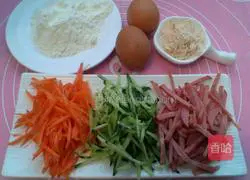 Illustration of how to make three-wire egg cake 1