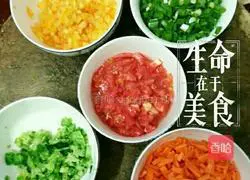 Illustration of how to make colorful fruit and vegetable egg pancakes 1