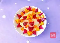 Illustration of how to make dragon fruit and mango pancakes 15