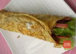 Illustration of how to make egg-filled pancakes 8