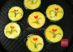 Fried Illustration of how to make zucchini cake 13