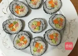 Illustration of how to make sushi 6