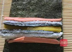 Illustration of making square sushi 6