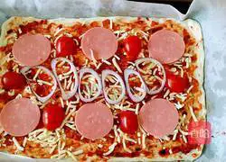 Thin-bottom ham Illustration of how to make pizza 13