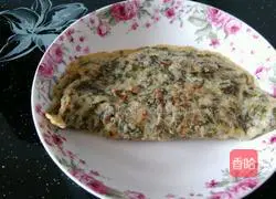 Illustration of how to make seaweed and shrimp skin egg pancake 7
