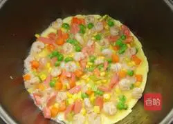 Illustration of how to make shrimp and egg pancakes 11