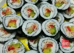 Illustration of how to make sushi 5