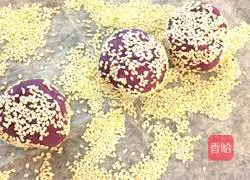 Soy Milk Purple Sweet Potato Sesame Cake Recipe Illustration 9