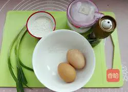 Illustration of how to make chive egg pancake 1