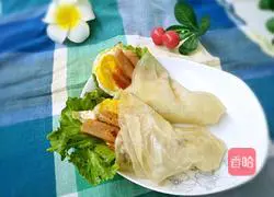 Illustration of how to make dumpling skin spring cakes 12