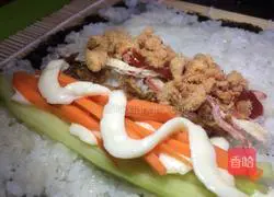 Illustration of how to make simple sushi at home 8