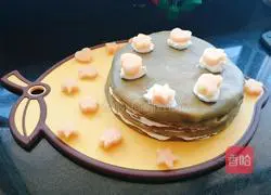 Illustration of how to make matcha durian layer cake 18