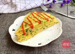 Illustration of how to make green onion egg pancake 10