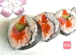 Illustration of how to make caviar sushi 9