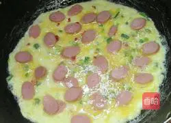 Illustration of how to make ham and egg pancakes 5